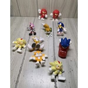SEGA SONIC THE Hedgehog PVC Figures Mixed Lot Of 10 Amy Knuckles Super Tails